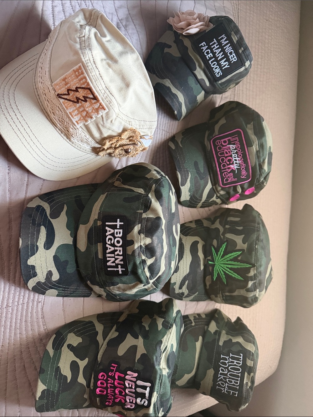 Camouflage Women's Military Cap — Green Camo